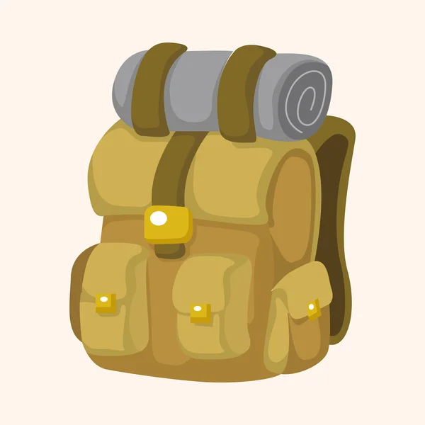 Ekipman sırt çantası Tema öğeleri seyahat — Stok Vektör