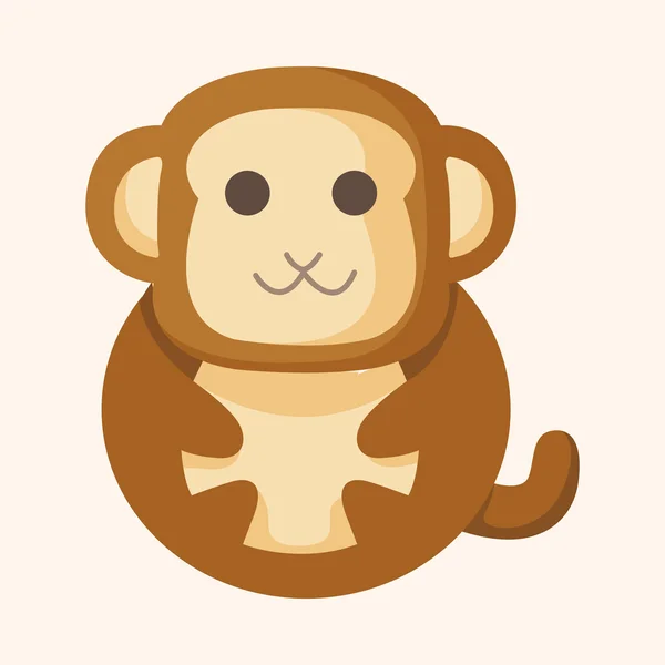 Animales mono dibujos animados elementos temáticos — Vector de stock