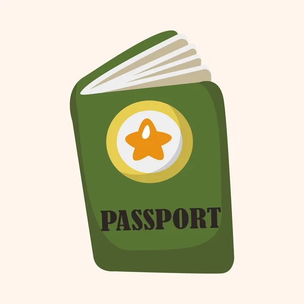 Équipement de voyage passeport éléments thème — Image vectorielle