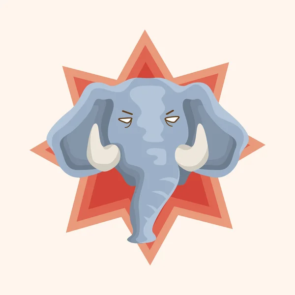 Animales elefante dibujos animados elementos temáticos — Archivo Imágenes Vectoriales