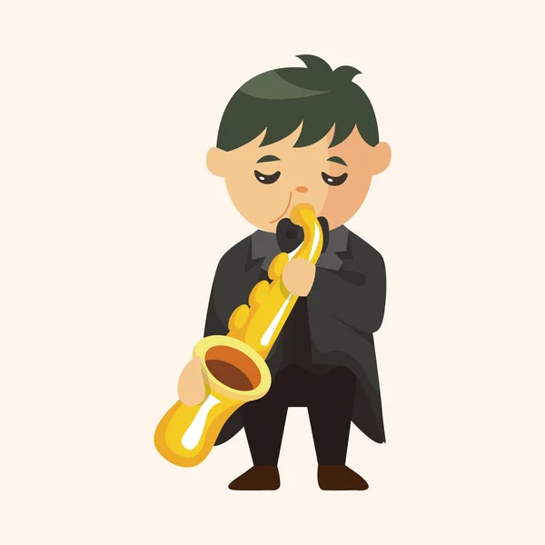 Karakter zenész trombitás — Stock Vector