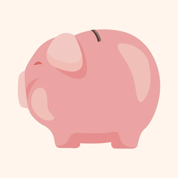 Elementos temáticos do piggybank —  Vetores de Stock