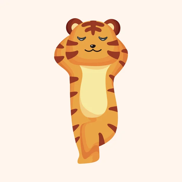 Dibujos animados tigre animal — Vector de stock