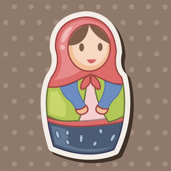 Matryoshka, Russische traditionele houten pop, vector patroon, el — Stockvector