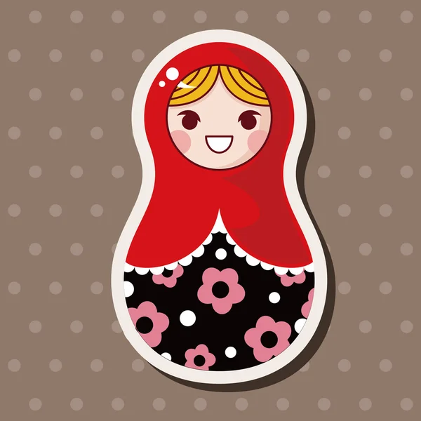 Matryoshka, poupée en bois traditionnelle russe, motif vectoriel, el — Image vectorielle