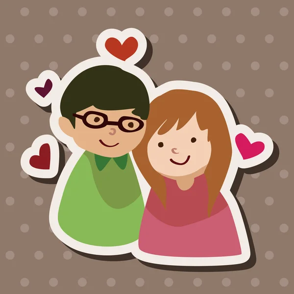 Valentine's day theme love couple elements vector — Stock Vector