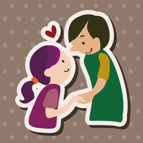 Valentine's day theme love couple elements vector — Stock Vector