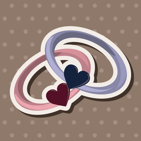 Valentine's day theme ring elements vecteur — Image vectorielle