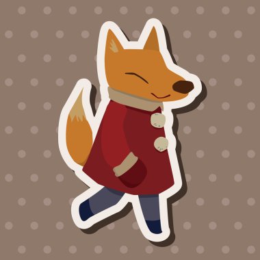 Kış hayvan tilki düz simgesi öğeleri arka plan, eps10