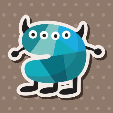 tuhaf canavar düz simgesi elemanları, eps10