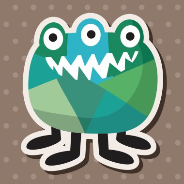 tuhaf canavar düz simgesi elemanları, eps10