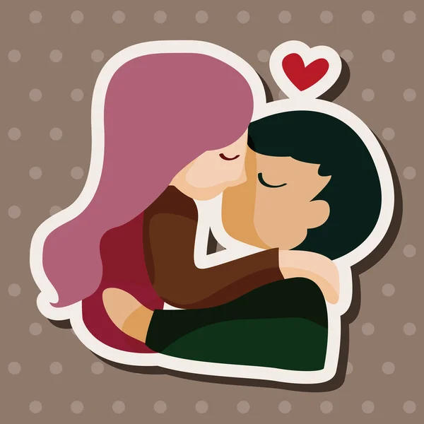 San Valentín tema amor pareja elementos vector — Archivo Imágenes Vectoriales