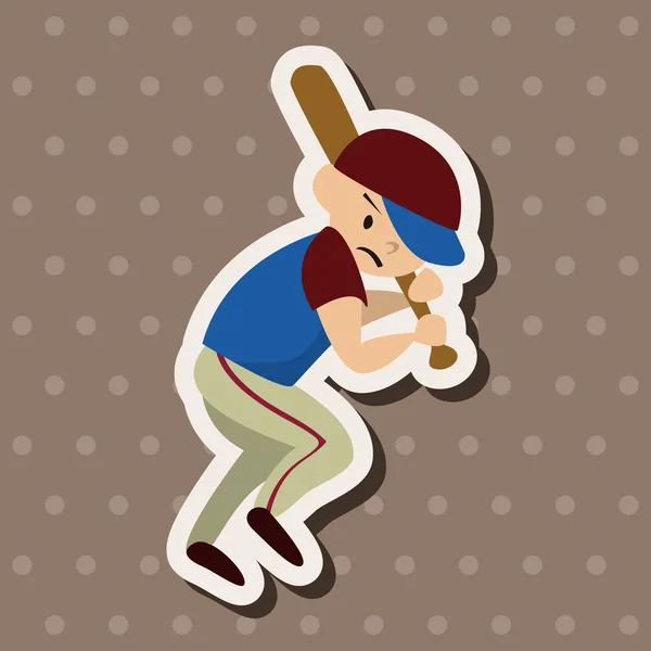 Deporte béisbol atleta plano icono elementos fondo, eps10 — Vector de stock