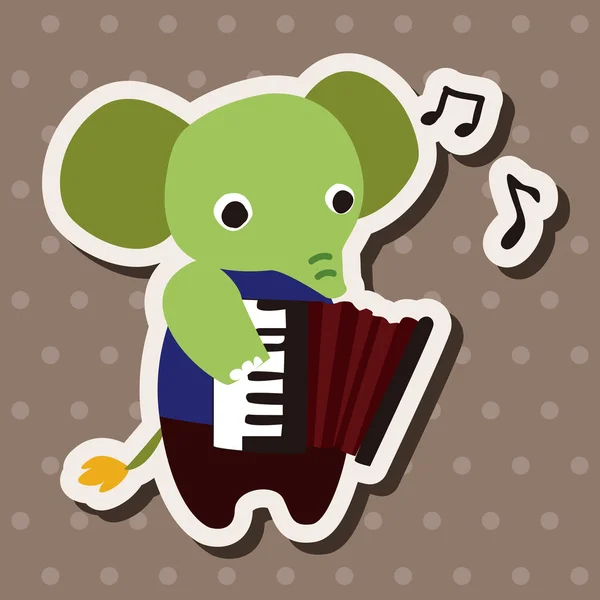 Musical animal elephant flat icon elements background,eps10 — Stock Vector