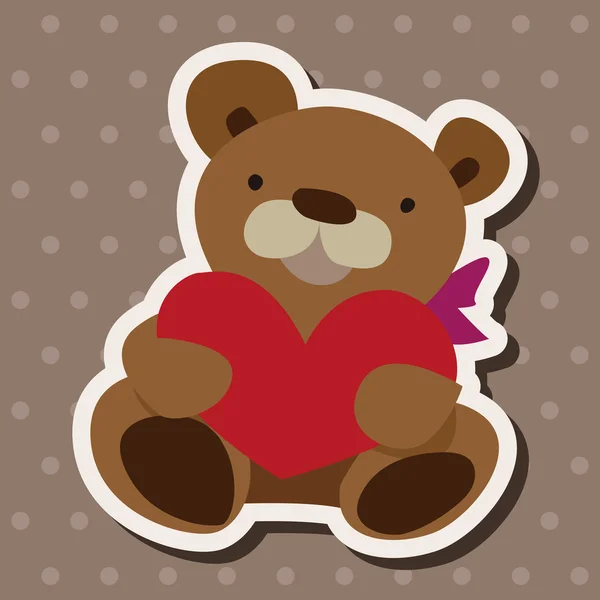 Valentine's day present bear flat icon elements background, eps10 — Image vectorielle