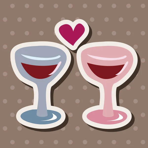 Valentine's day champagne flat icon elements background,eps10 — Stock Vector