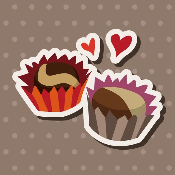 Día de San Valentín chocolate plano icono elementos backgtound, eps10 — Vector de stock