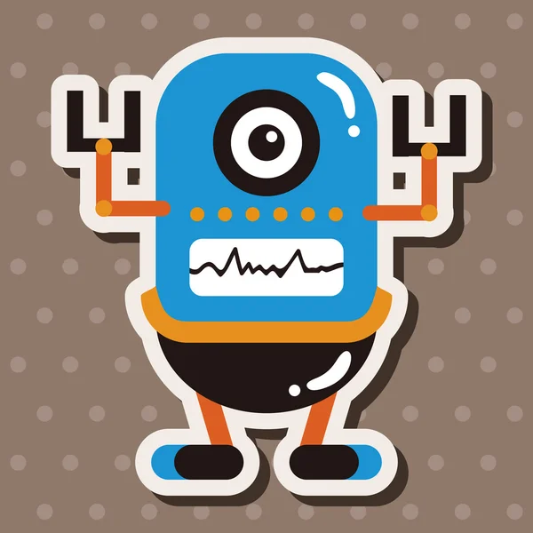 Extraño robot plano icono elementos de fondo, eps10 — Vector de stock