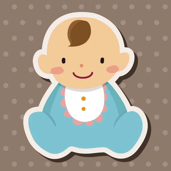 Familiar bebê personagem plano ícone elementos fundo, eps10 — Vetor de Stock