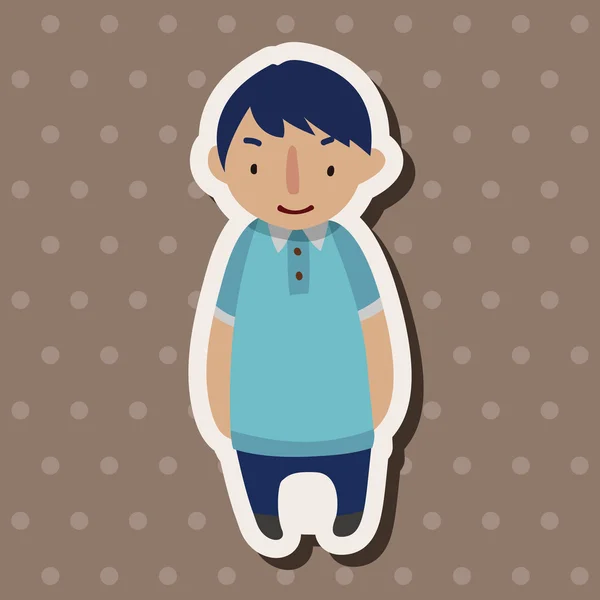 Family boy personagem flat icon elements fundo, eps10 —  Vetores de Stock