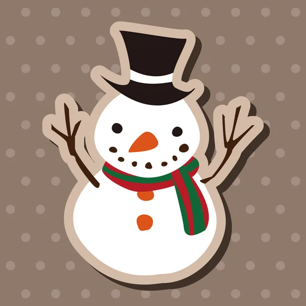 Navidad muñeco de nieve plano icono elementos fondo, eps10 — Archivo Imágenes Vectoriales