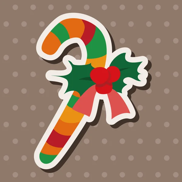 Bonbons de Noël canne éléments icône plat fond, eps10 — Image vectorielle
