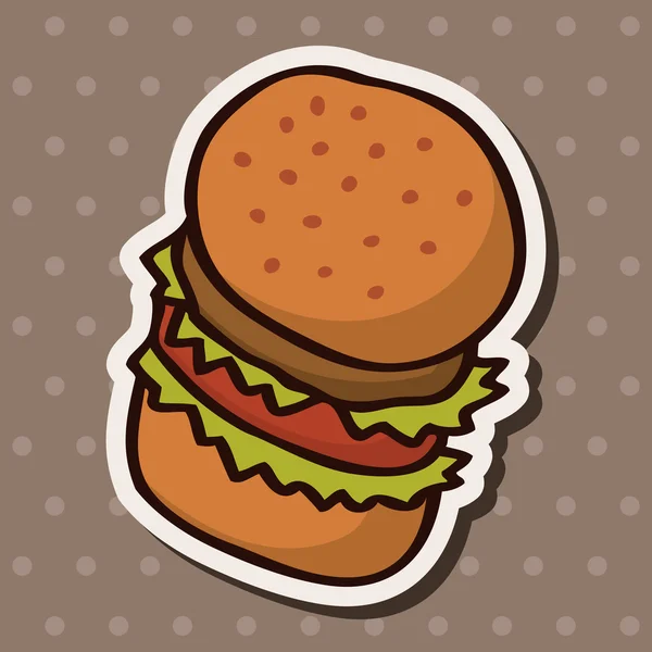 Fast-food hamburger platte pictogram elementen, eps10 — Stockvector