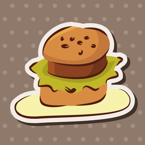 快餐食品汉堡包平面图标元素 eps10 — 图库矢量图片