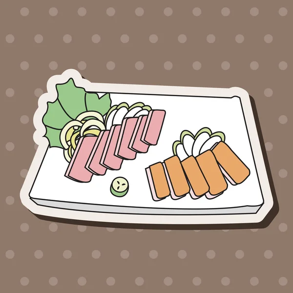 日本食品主题生鱼片元素矢量、 eps — 图库矢量图片