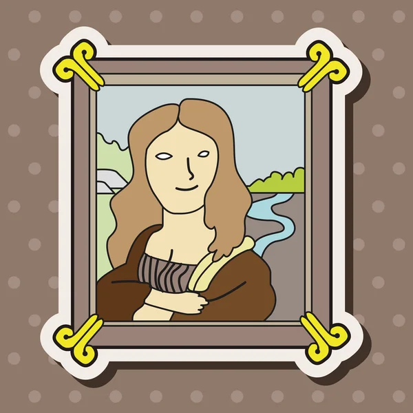 Painting mona lisa theme elements vector,eps — Stock Vector