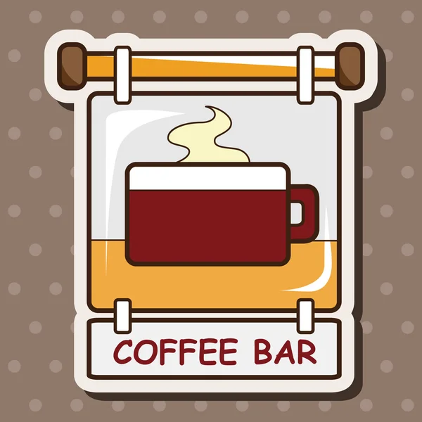 Coffee shop ondertekent thema elementen vector, eps — Stockvector