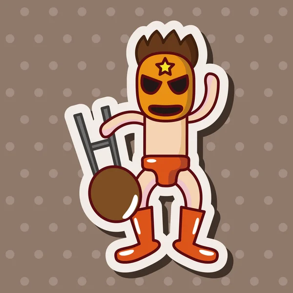 Elementos del tema luchador — Vector de stock