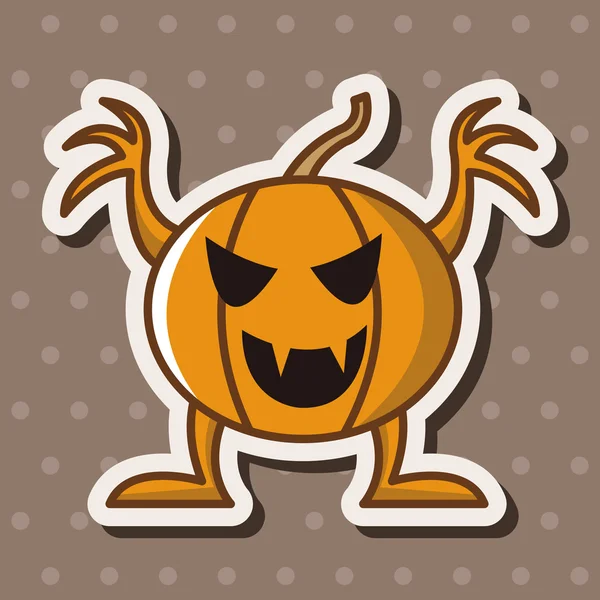 Bizarre monster theme pumpkin elements vector,eps — Stock Vector