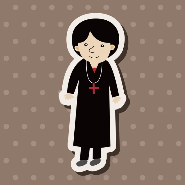 Pastor and nun theme elements vector, eps — стоковый вектор