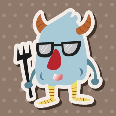 canavar karikatür Tema öğeleri vektör, eps