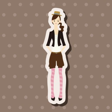 Bayan kız çizgi film Tema öğeleri vektör, eps