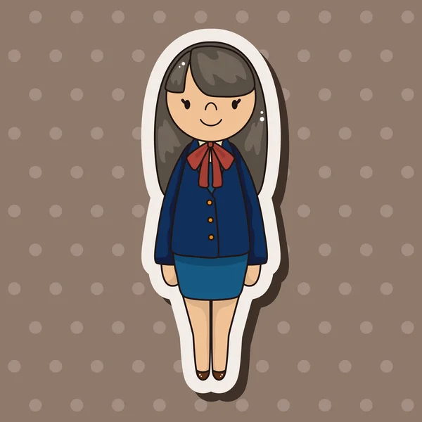 Lady girl cartoon thema elemente vektor, eps — Stockvektor