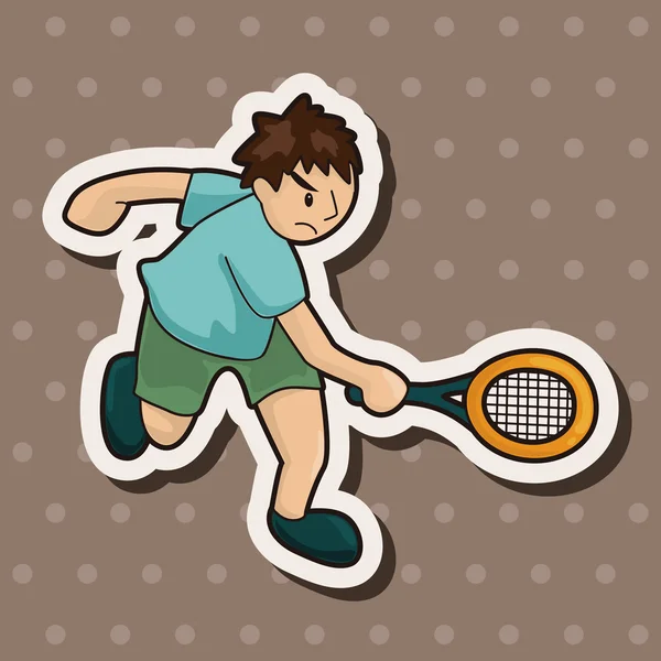 Jugador de tenis tema elementos vector, eps — Vector de stock