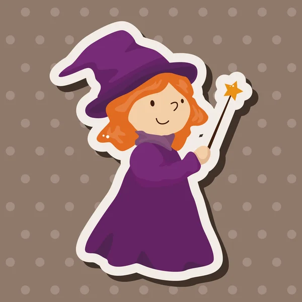 Witch cartoon thema-elementen — Stockvector