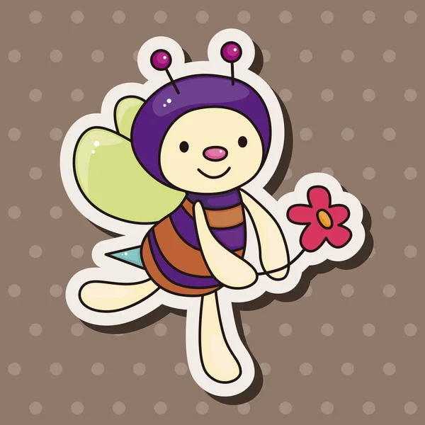 Abeja elementos de dibujos animados tema — Vector de stock