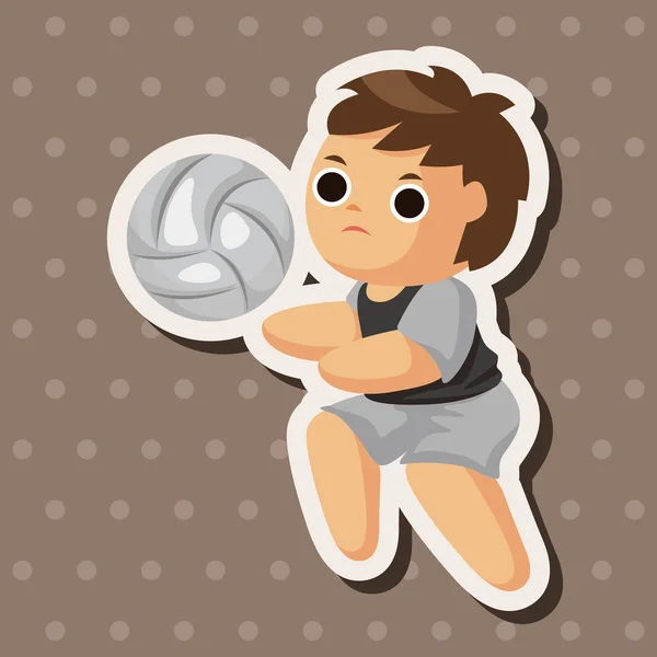 Éléments de thème joueur de volleyball — Image vectorielle