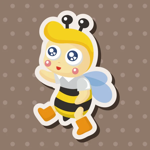 Bee cartoon thema-elementen — Stockvector