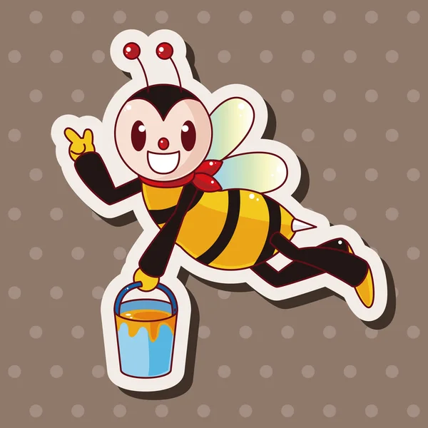 Abeille éléments de thème dessin animé — Image vectorielle