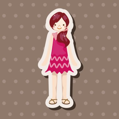 Bayan kız çizgi film Tema öğeleri