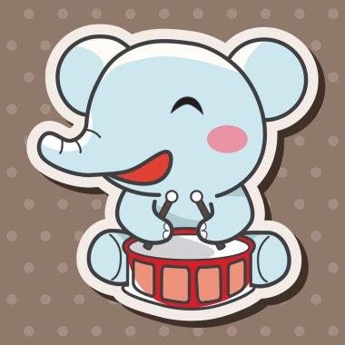 hayvan fil enstrüman çizgi film Tema öğeleri oynarken