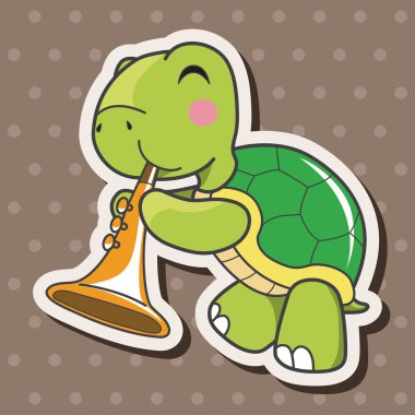 hayvan kaplumbağa enstrüman çizgi film Tema öğeleri oynarken