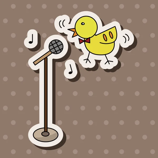 animal bird playing instrument cartoon theme elements