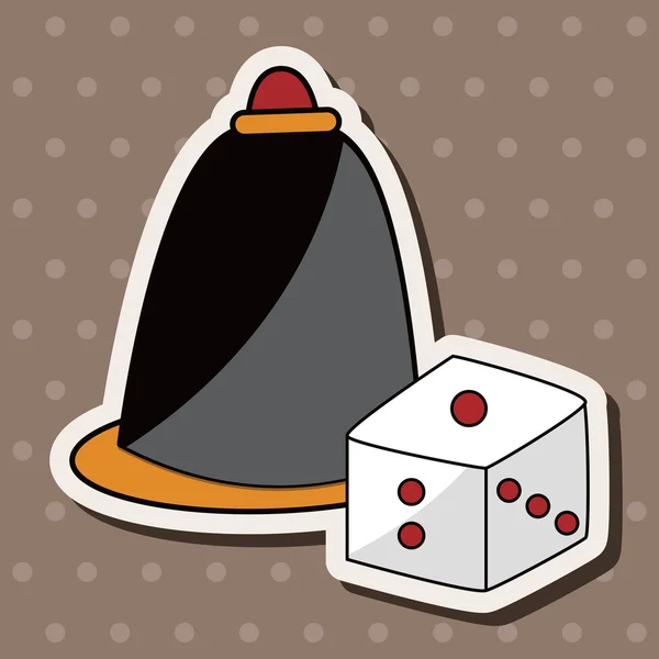 Casino dice cup thema-elementen — Stockvector