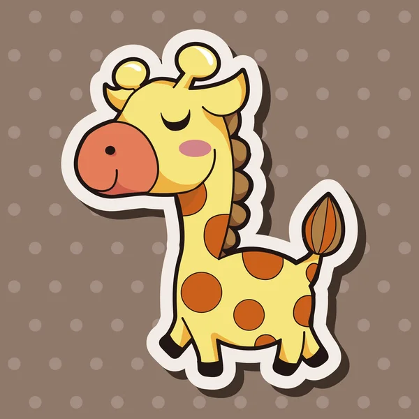 Animal girafa cartoon elementos temáticos —  Vetores de Stock