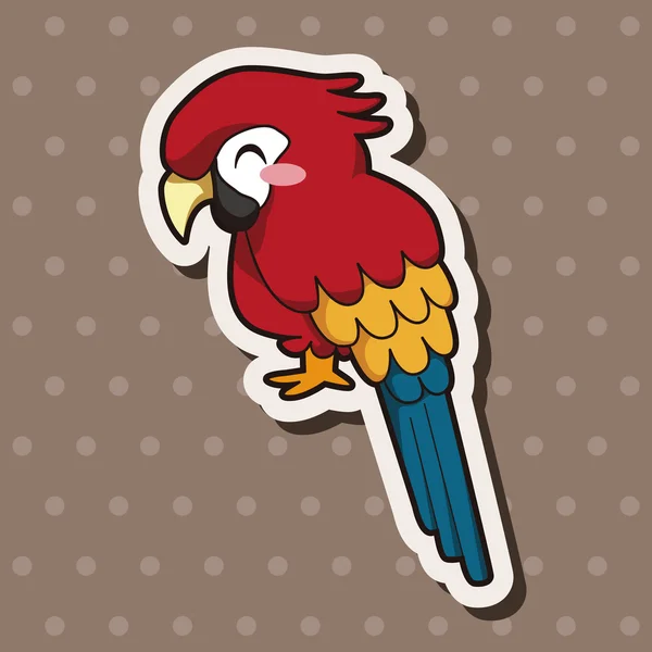 Animal papagaio desenhos animados elementos temáticos — Vetor de Stock